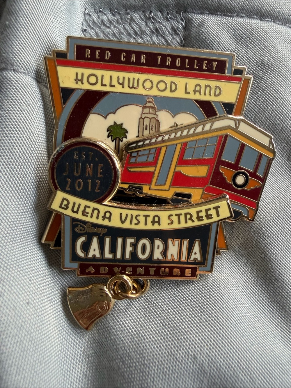 Disney California Adventure Buena Vista Street Red Trolley Enamel Pin